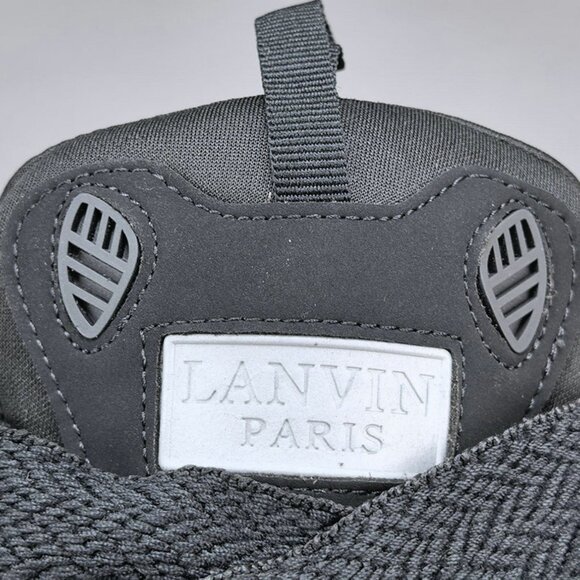 Lanvin Lace-Up Textured Sneakers Black - Picture 6 of 6